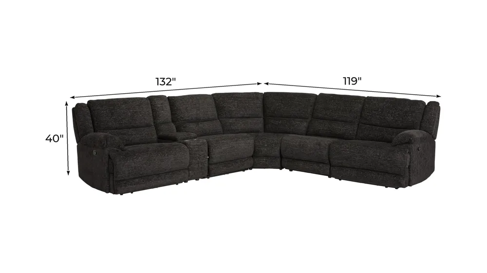 Filmore 6-pc. Manual Sectional Dimensions