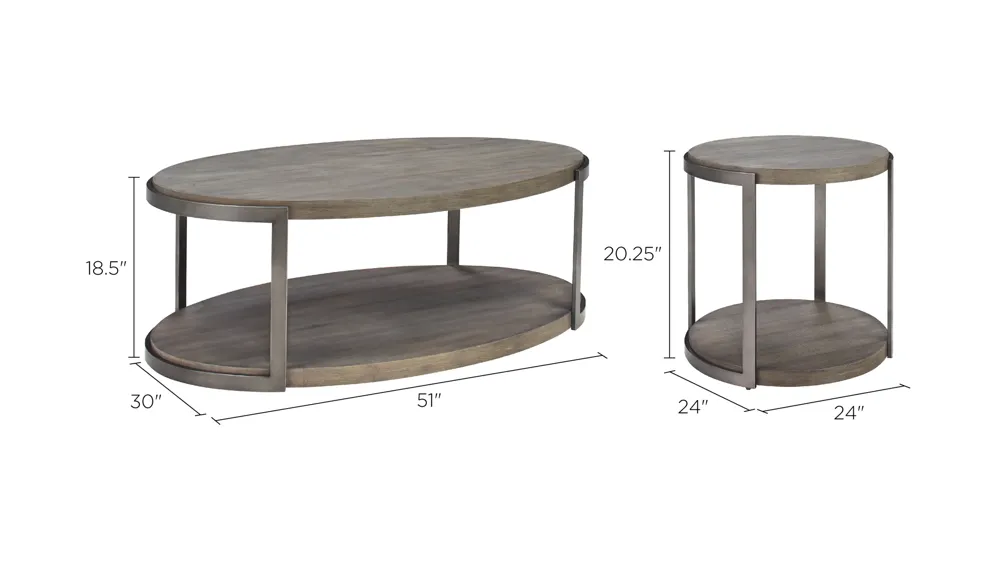 Lucinda 3-pc Occasional Tables Dimensions
