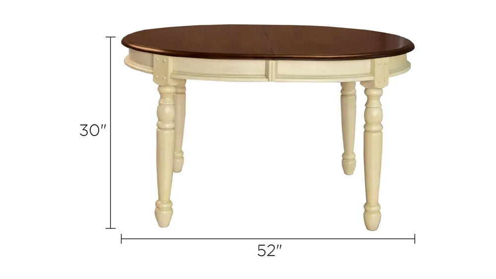 British Isles Oval Double-Leaf Dining Table Dimensions