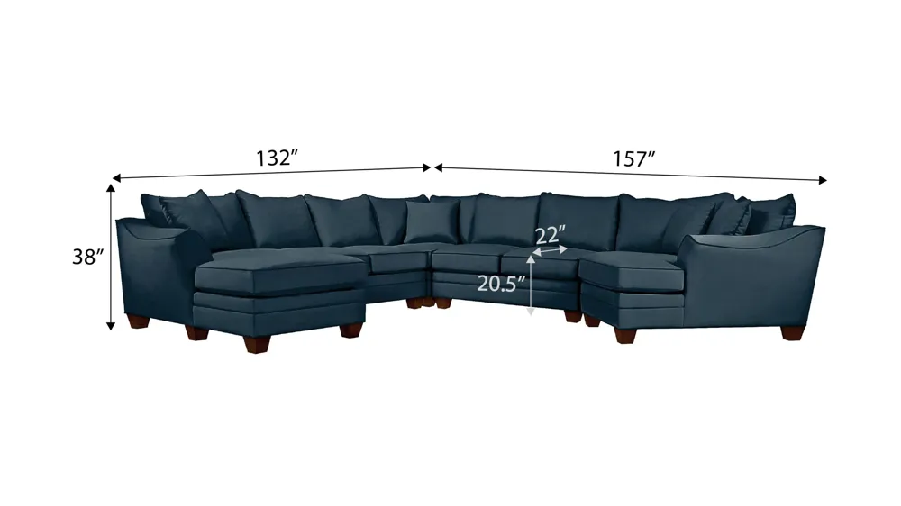 Foresthill 5-pc. Left Hand Facing Sectional Sofa Dimensions