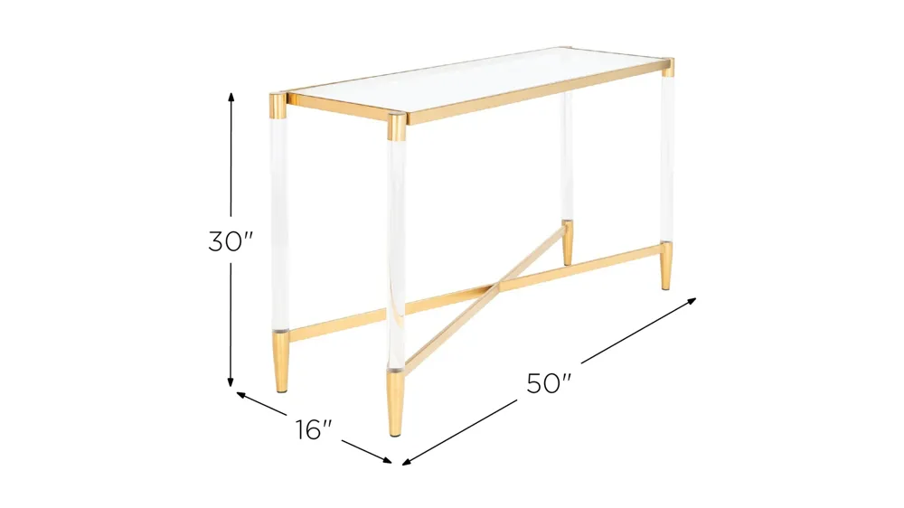 Reese Acrylic Console Table Dimensions