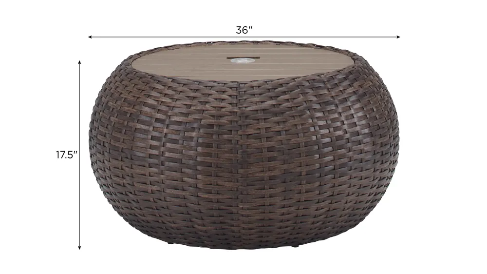 Kailani Round Umbrella Ottoman Dimensions