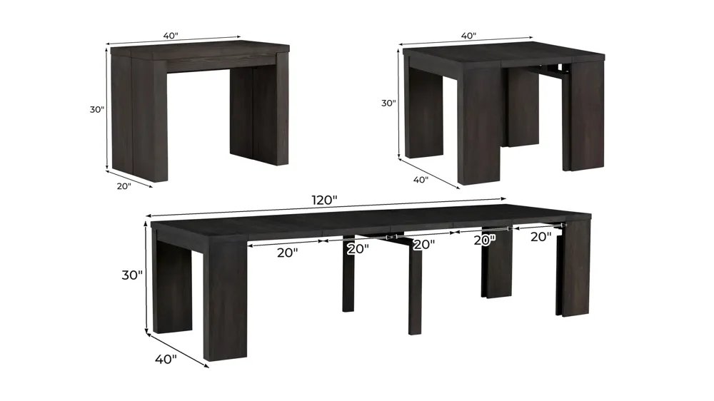 Callisto Dining Table w/ Leaf Dimensions