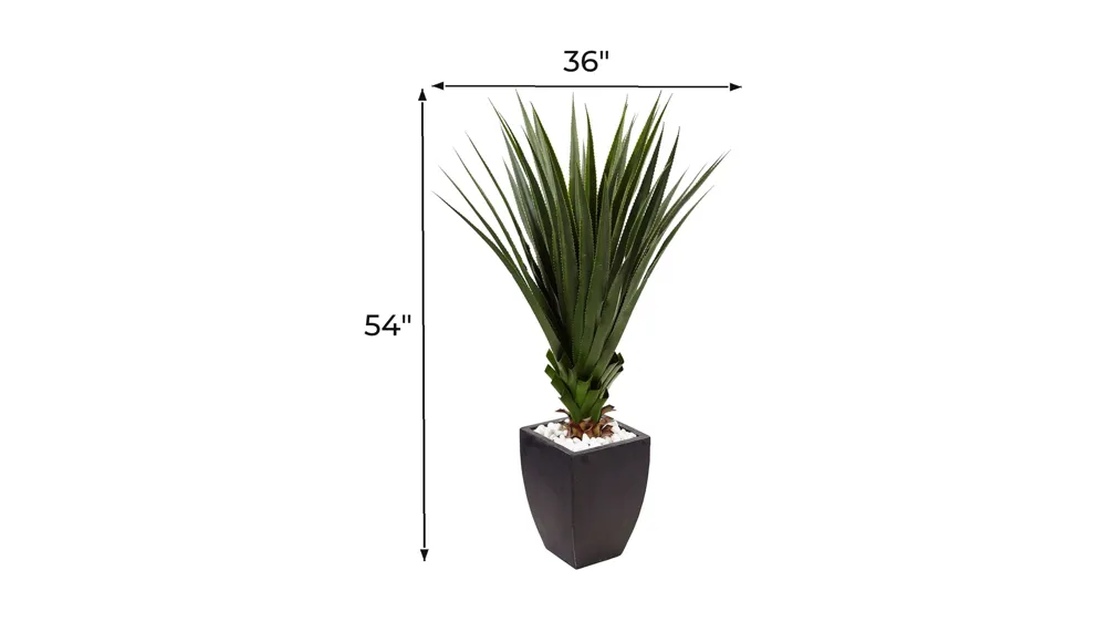Spiked Agave Artificial Plant in Black Planter (Indoor/Outdoor) Dimensions