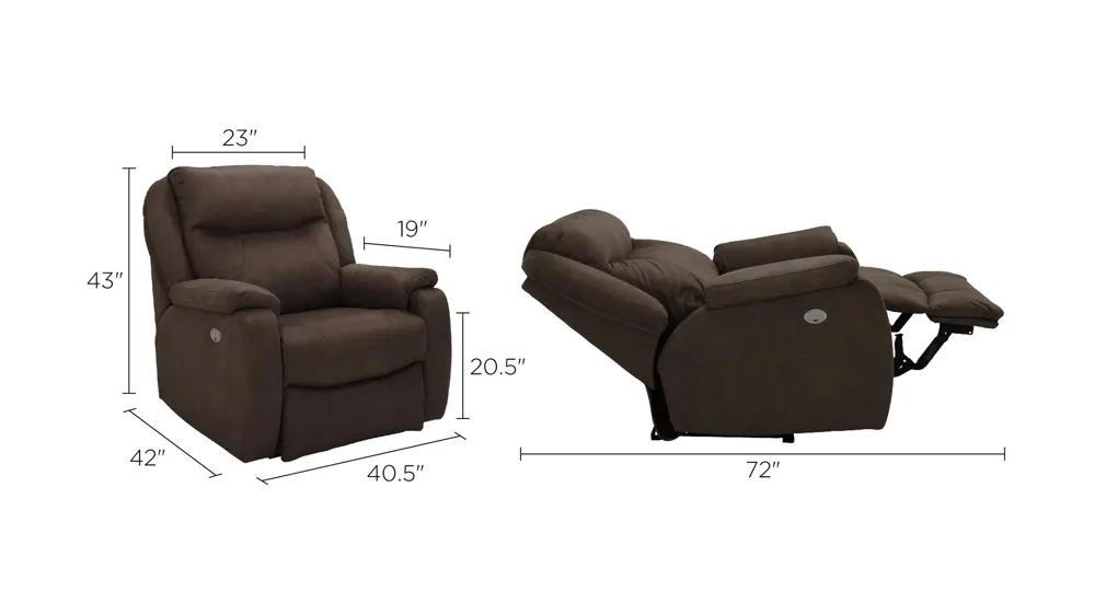 Watson Microfiber Power Recliner Dimensions