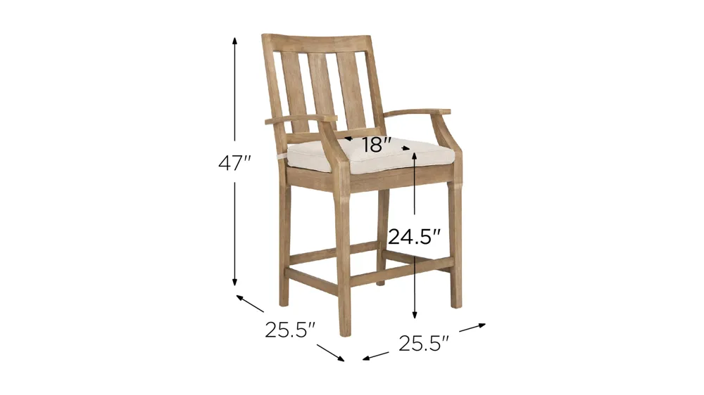 Christa Patio Bar Stools Dimensions