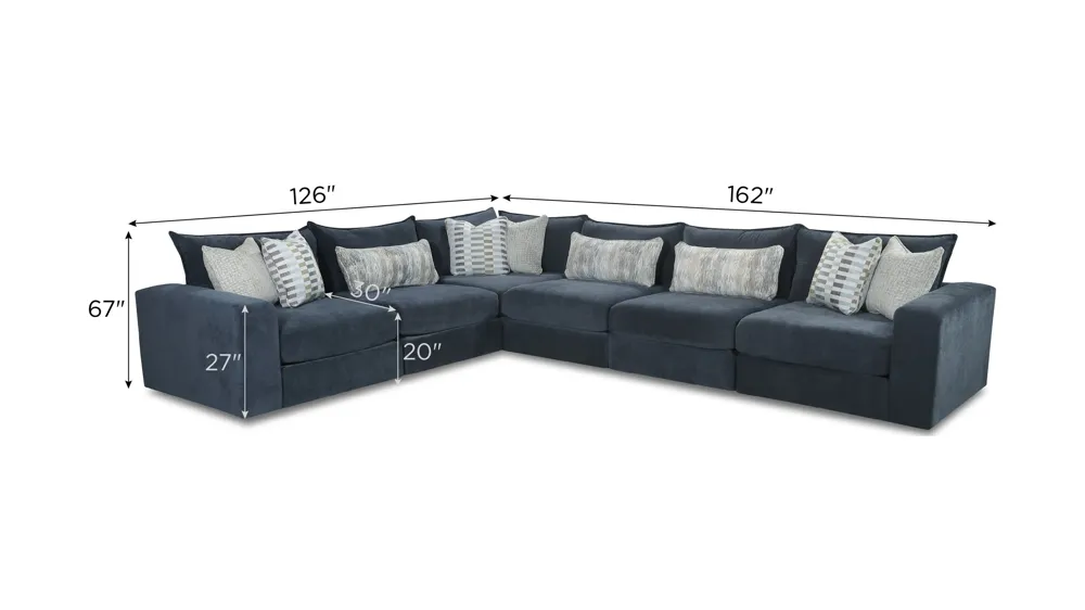 Durango 6-pc. Sectional Dimensions