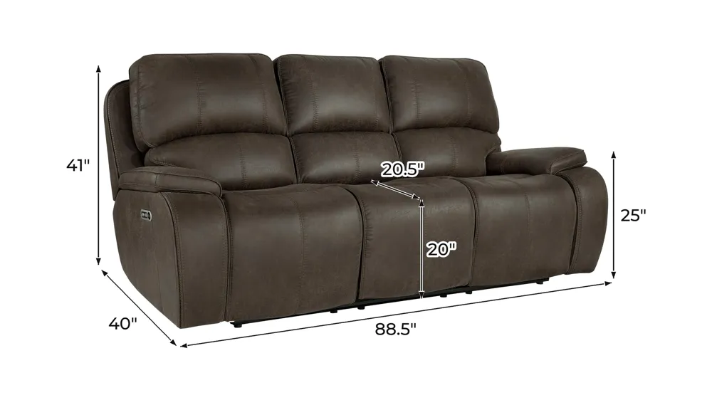 Brookings Power Reclining Sofa Dimensions