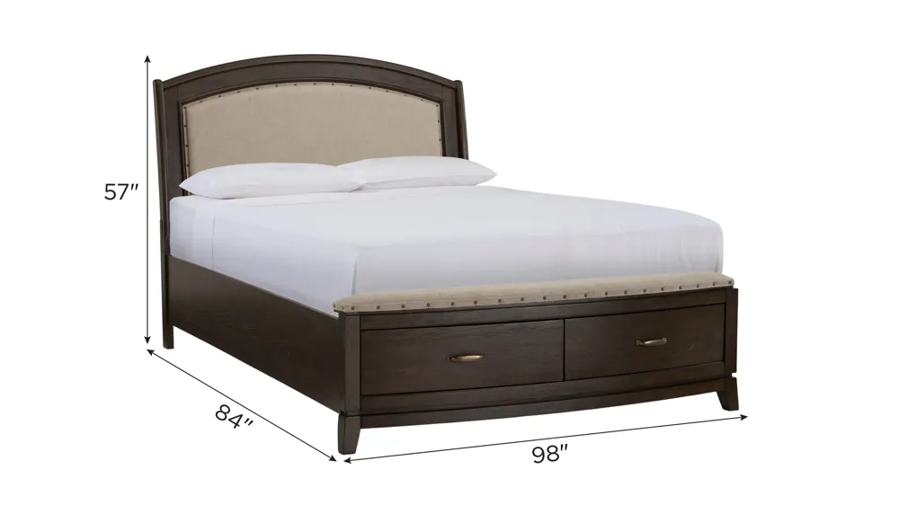 Coralie Upholstered Storage Bed Dimensions