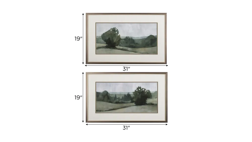 Green Landscape Wall Art Dimensions