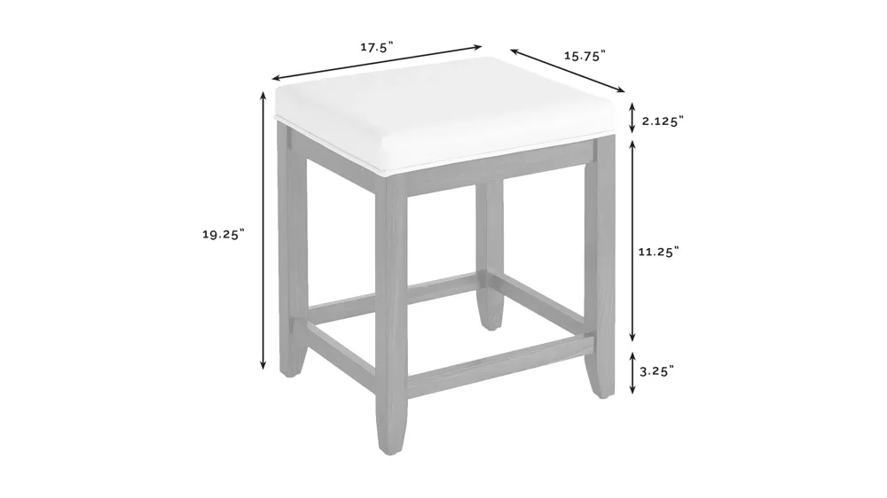 Vista Vanity Stool Dimensions