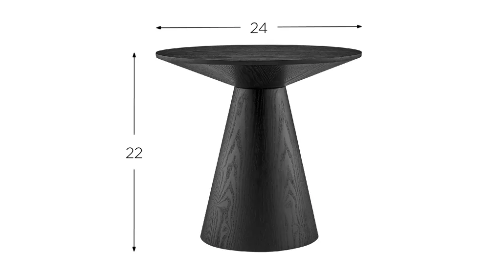 Wesley 24" Side Table Dimensions