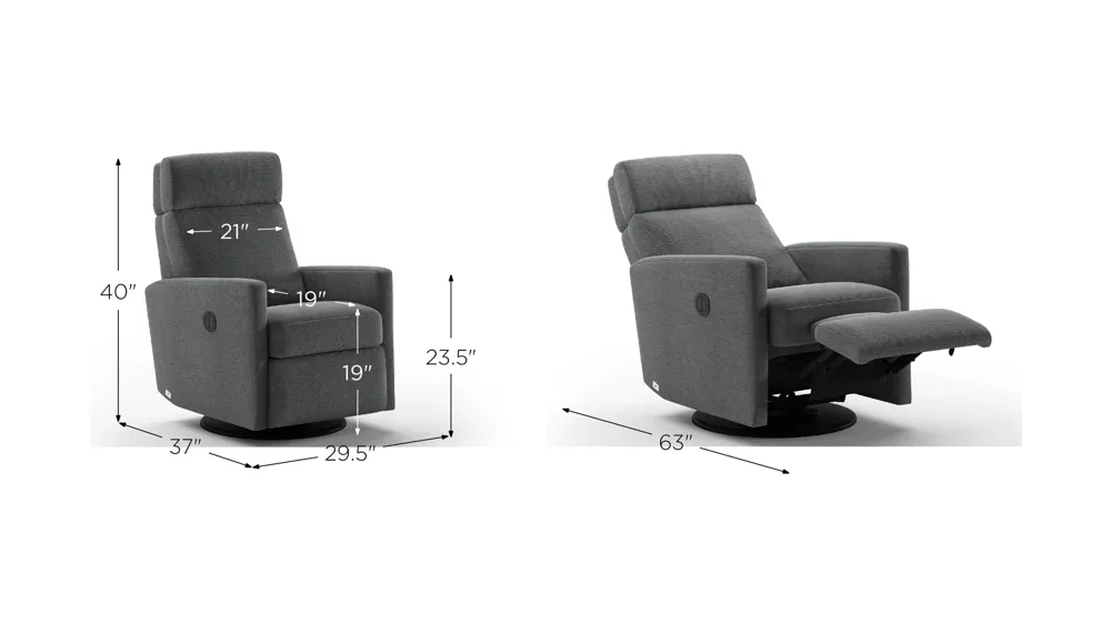 Track Power & Battery Recliner Dimensions