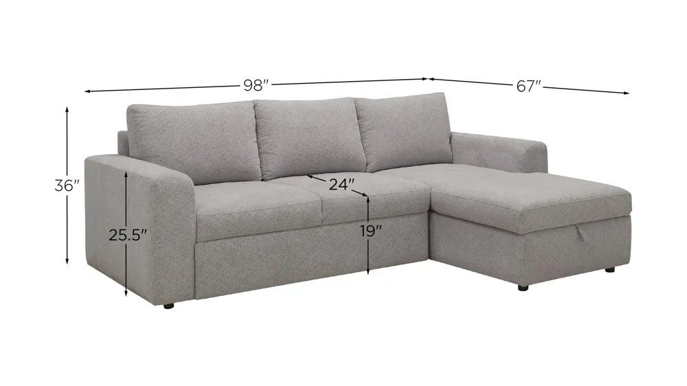 Barry 2-pc. Sofa Chaise Dimensions