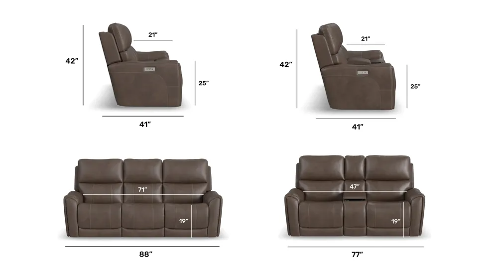 Calvin Living Room Set Dimensions