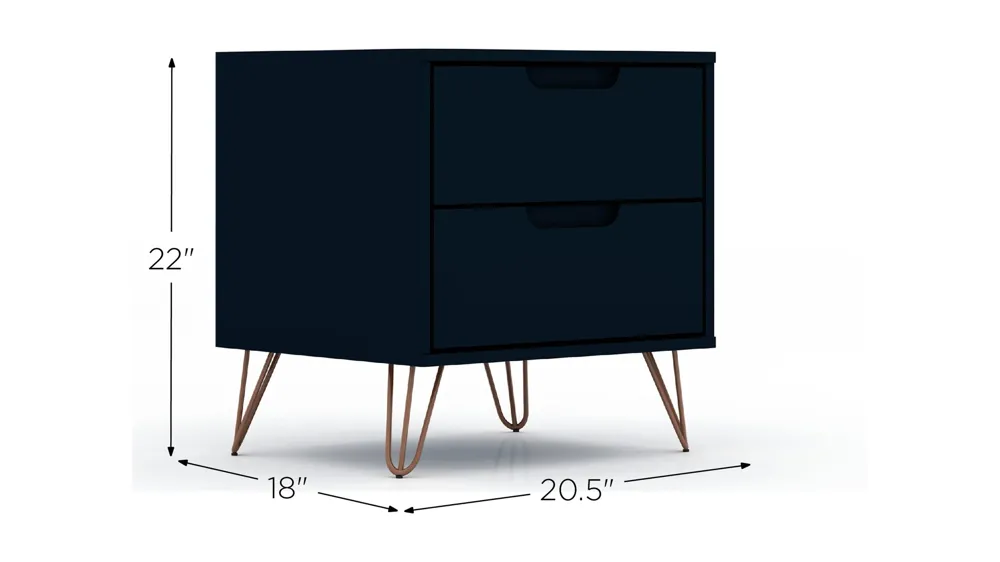 Rockefeller 2 Drawer Nightstand Dimensions