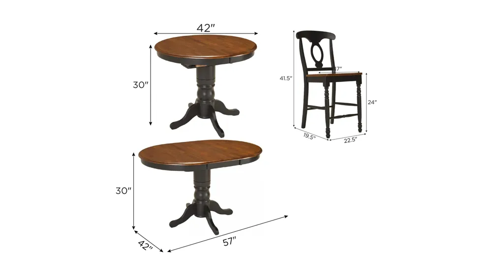 Kenton 5-pc. Dining Set Dimensions