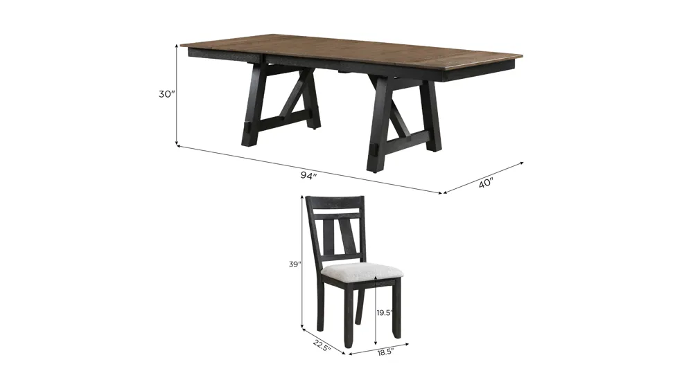 Maribelle 5-pc. Dining Set Dimensions
