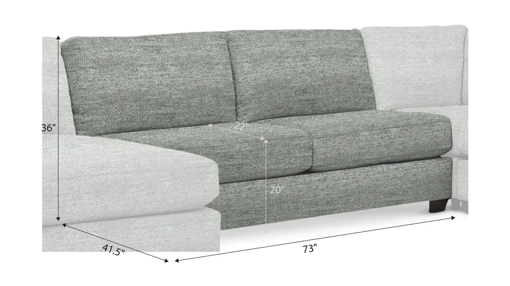 Thatcher Armless Loveseat Dimensions