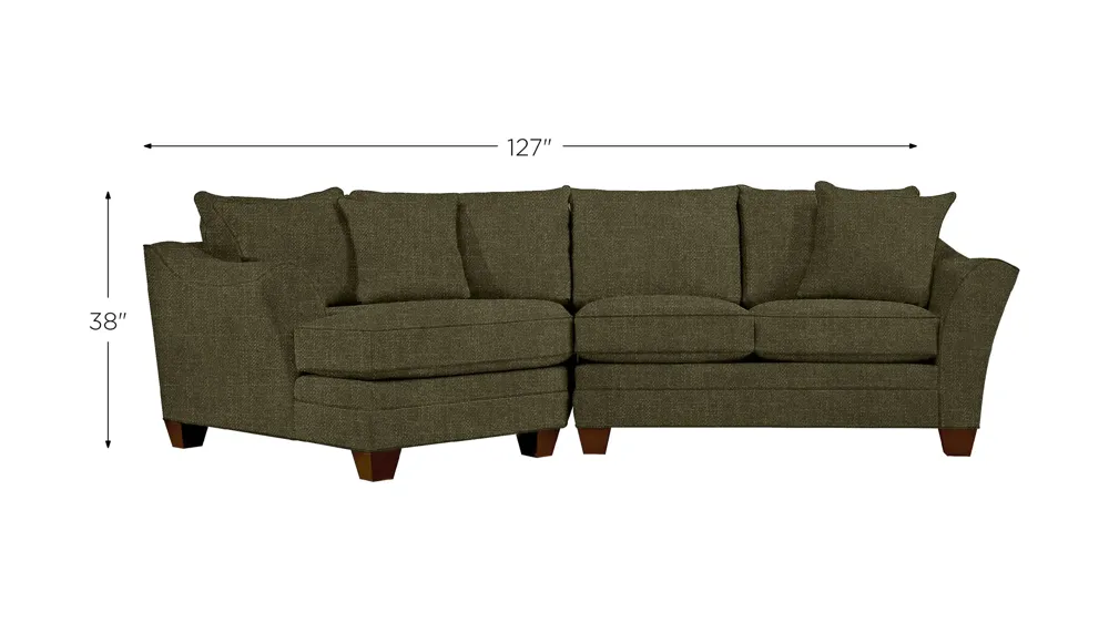 Foresthill 2-pc. Left Hand Cuddler Sectional Sofa Dimensions