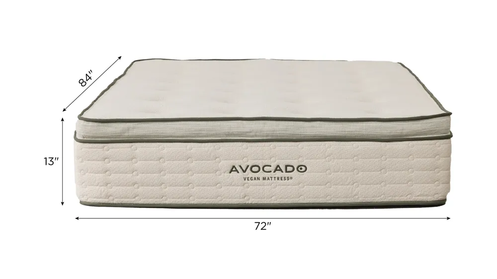 Avocado Vegan Plush Pillow Top Mattress Dimensions