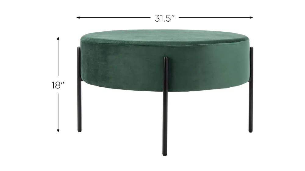 Fulton Round Cocktail Ottoman Dimensions