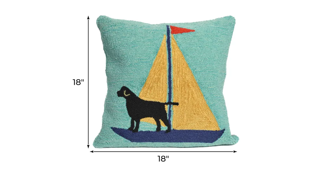 Liora Manne Frontporch Sailing Dog Pillow Dimensions