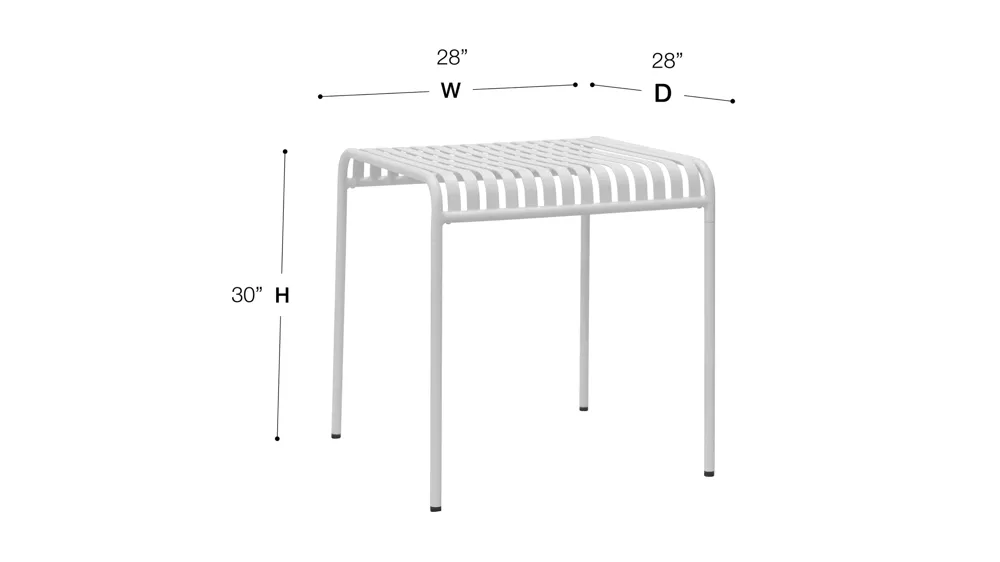 Enid 28" Outdoor Table Dimensions