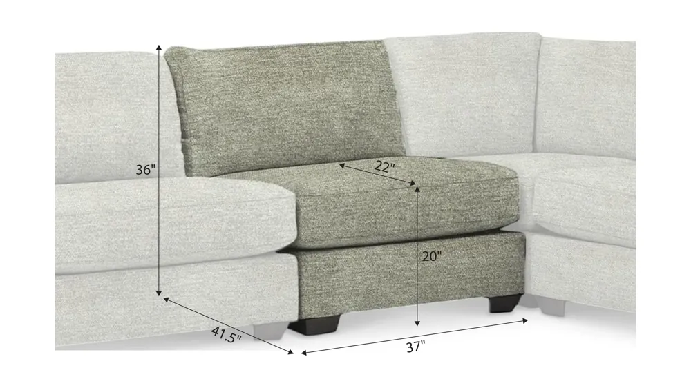 Thatcher Armless Chair Dimensions