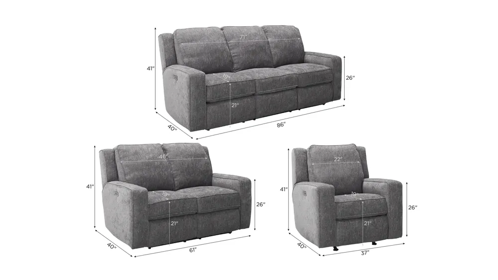 Reese Living Room Set Dimensions