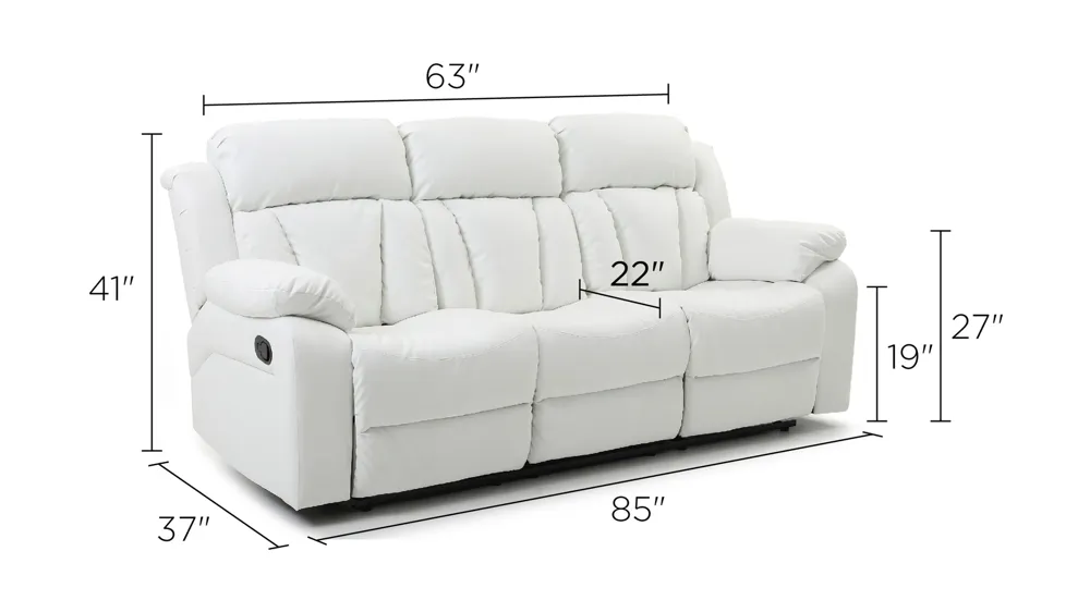 Daria Reclining Sofa Dimensions
