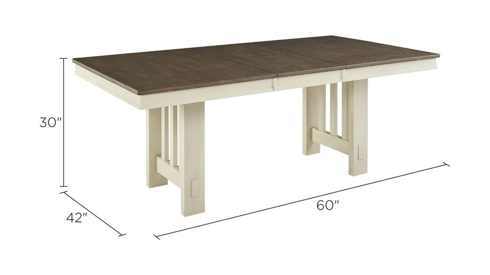 Bremerton Rectangular Dining Table with Butterfly Leaf Dimensions