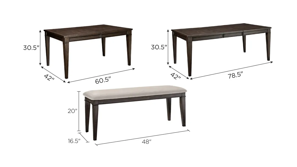 Sheffield 3-pc. Dining Set Dimensions