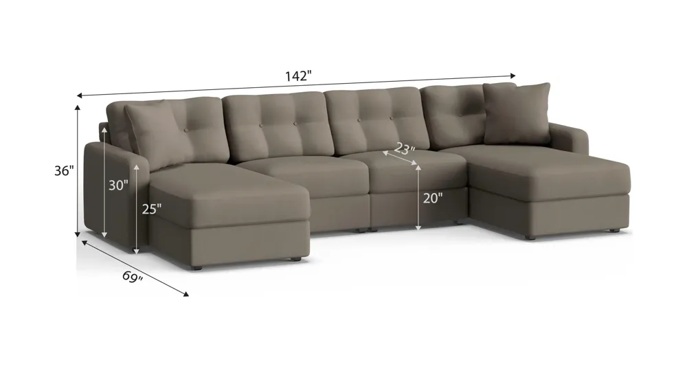 ModularOne 4-pc. Sectional Dimensions