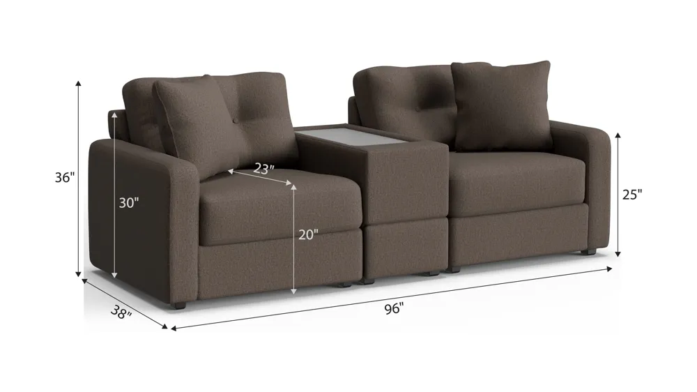 ModularOne 3-pc. Console Loveseat Dimensions