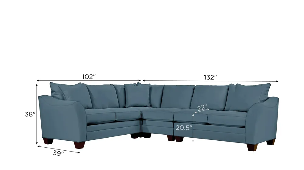 Foresthill 4-pc. Loveseat Sectional Sofa Dimensions