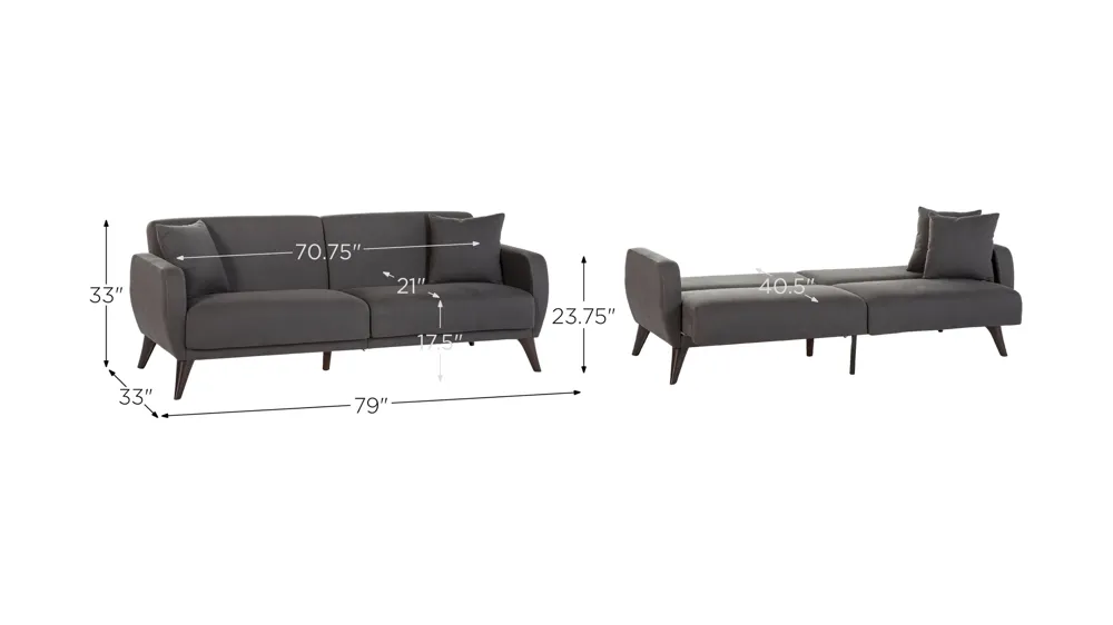 Lugano Sleeper Sofa with Storage Dimensions