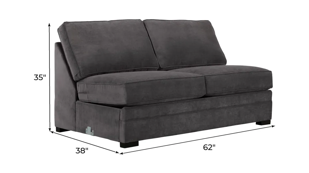 Artemis II Armless Loveseat Dimensions