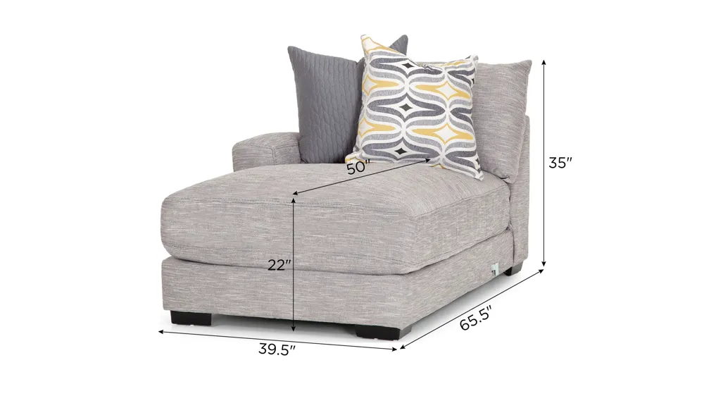 Carter Left-Arm-Facing Chaise Dimensions