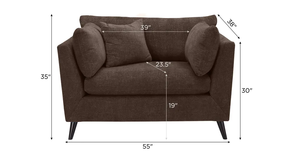 Caruso Chair and a Half Dimensions
