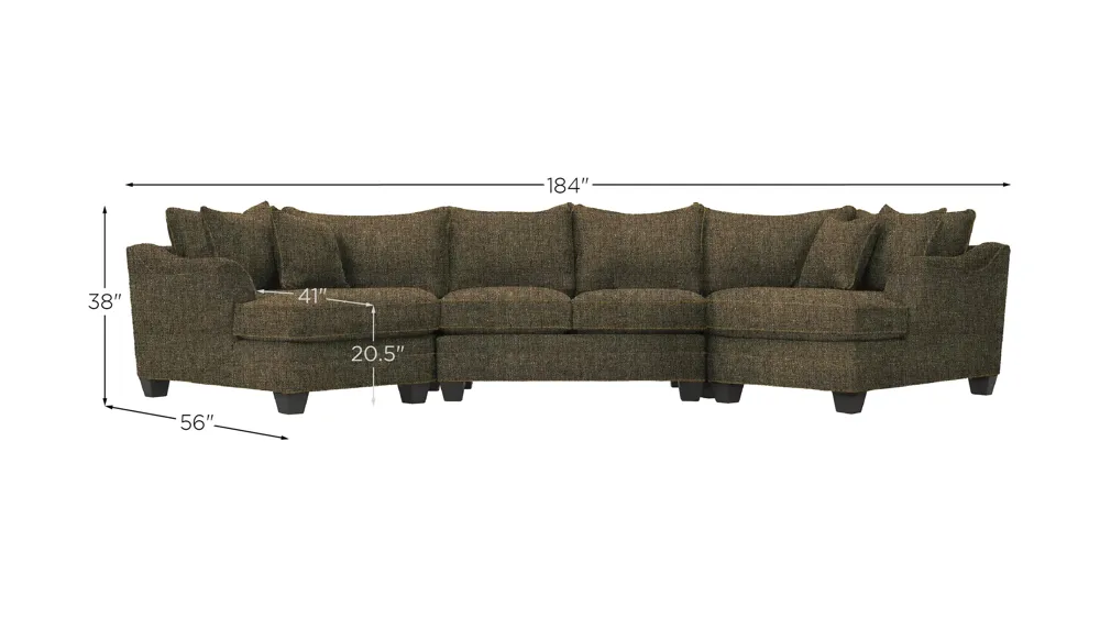 Foresthill 3-pc. Symmetrical Cuddler Sectional Sofa Dimensions
