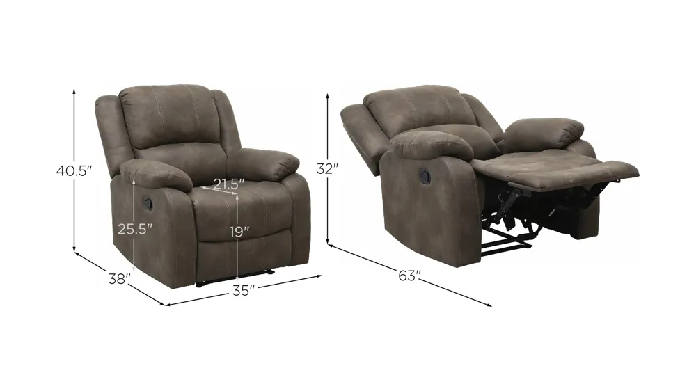 Calla Manual Recliner Dimensions