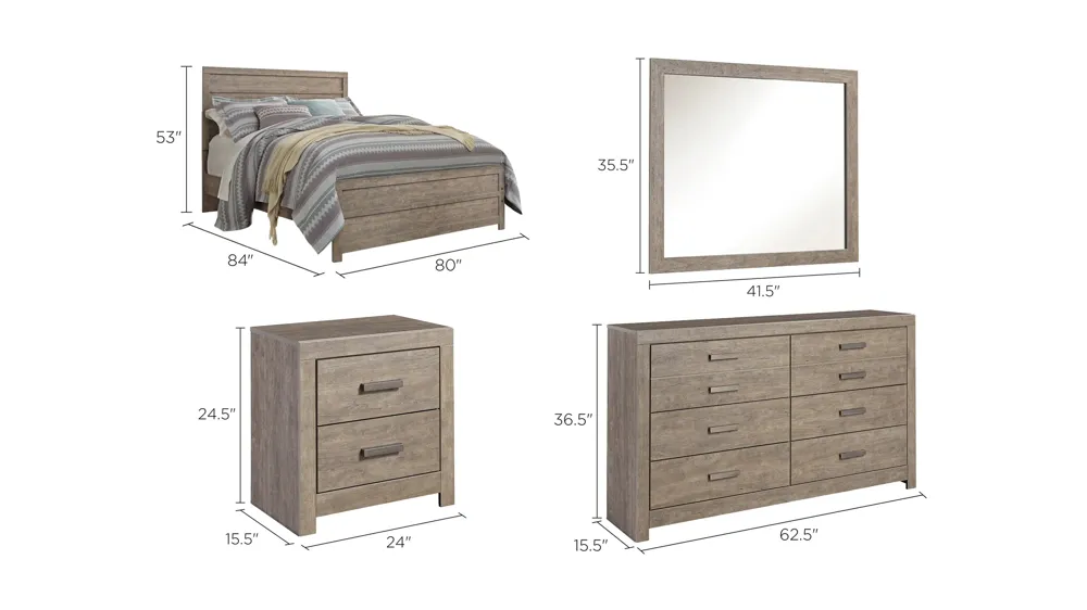 Culverbach 4-pc. Bedroom Dimensions