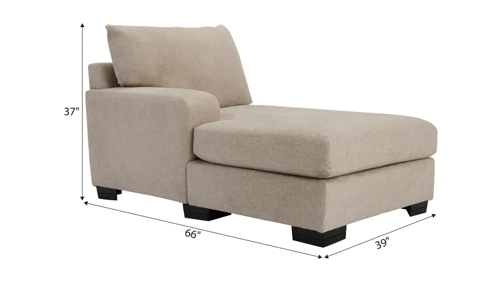 Cooper Left Arm Facing Chaise Dimensions