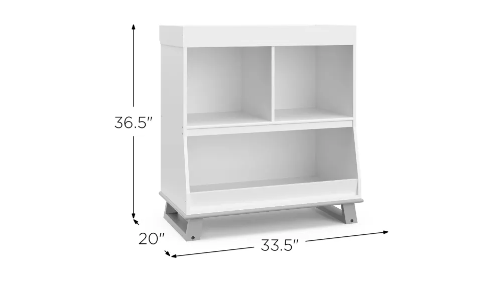 Storkcraft Modern Changing Table with Storage and Removable Topper Dimensions