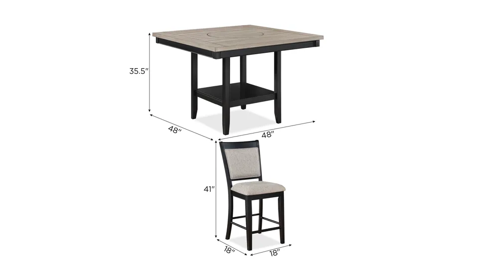 Fulton 5-pc. Counter Height Dining Set Dimensions