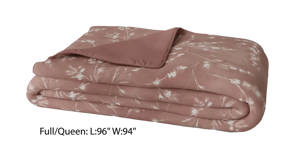PureCare Floral Press Cooling Duvet Cover (Full/Queen) Dimensions