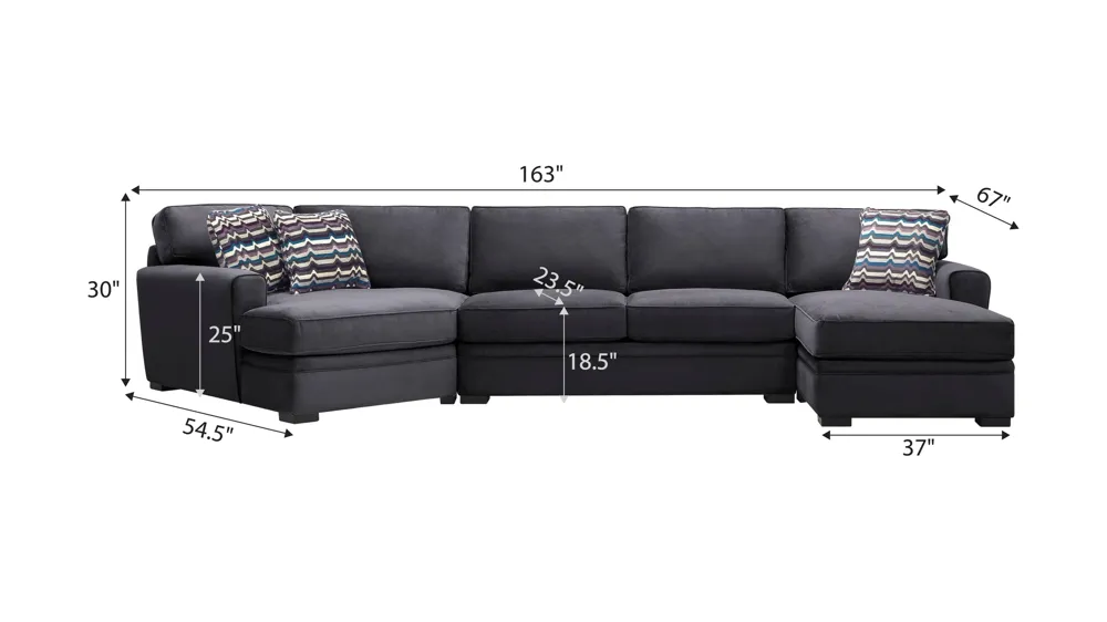 Artemis II 3-pc. Sectional Dimensions