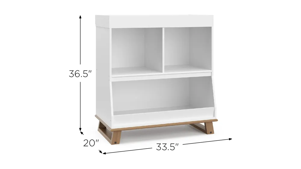Storkcraft Modern Changing Table with Storage and Removable Topper Dimensions