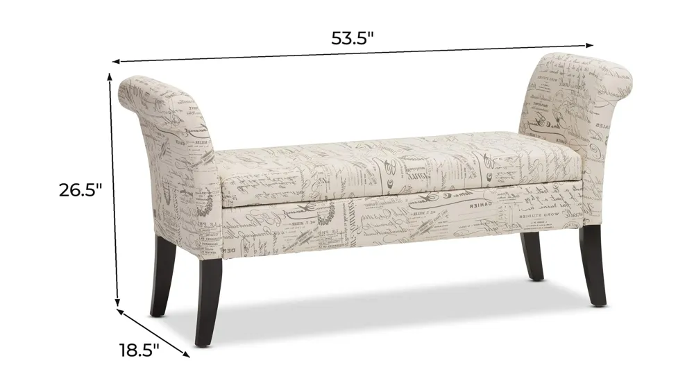 Avignon Storage Ottoman Bench Dimensions